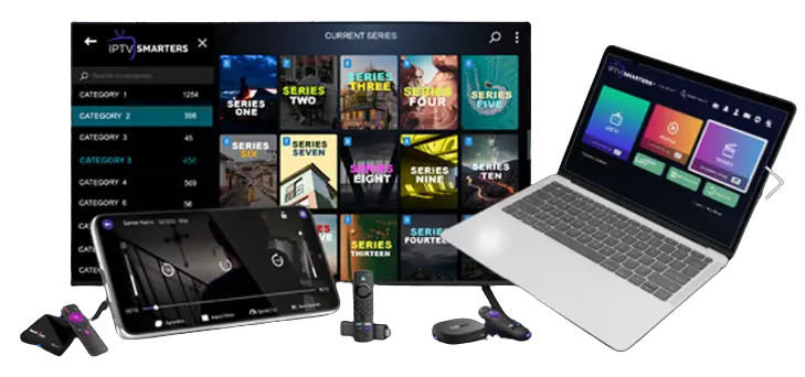 IPTV Smarters app on various devices